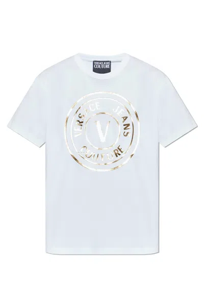 VERSACE JEANS COUTURE VERSACE JEANS COUTURE T-SHIRT WITH PRINTED LOGO