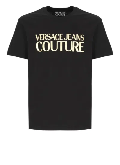 Versace Jeans Couture Logo-print Cotton T-shirt In Black