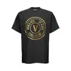 Versace Jeans Couture T-shirt With Printed Logo In Black