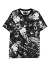 Versace Jeans Couture Baroque-print Feather T-shirt In Black