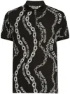 Versace Jeans Couture Chain Couture Polo Shirt In Black