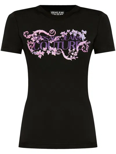 Versace Jeans Couture Logo-print T-shirt In Black