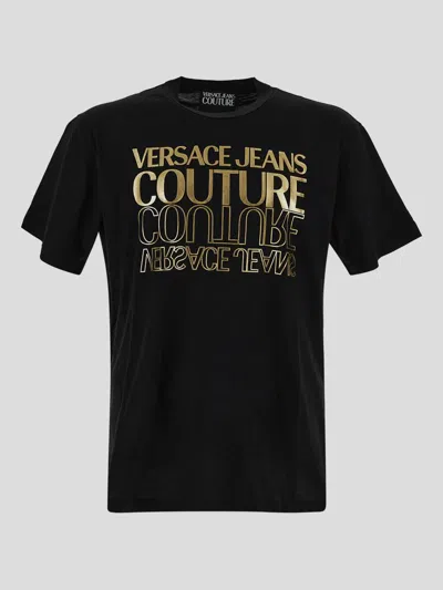 Versace Jeans Couture T-shirts And Polos In Blackgold
