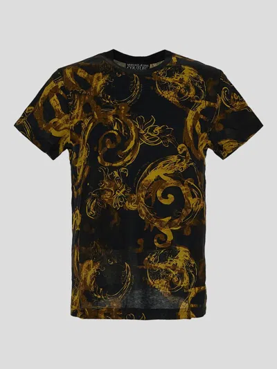 Versace Jeans Couture T-shirts And Polos In Blackgold