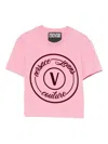 Versace Jeans Couture Circular-logo T-shirt In Pink