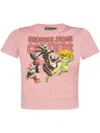 Versace Jeans Couture Graphic-print Cotton T-shirt In Pink