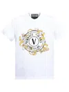 Versace Jeans Couture T-shirt V-emblem Outline Baroque In White