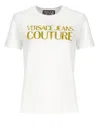 Versace Jeans Couture Metallic Logo Crew Neck T-shirt In White