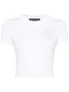 Versace Jeans Couture Glitzer-t-shirt Mit E-emblem In White