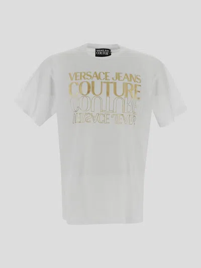 Versace Jeans Couture T-shirts And Polos In Whitegold