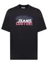 Versace Jeans Couture Collage Print Black T-shirt In Black