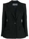 Versace Jeans Couture Tailored Pinstriped Blazer In Black