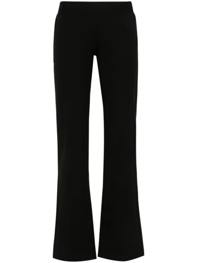 Versace Jeans Couture Crystal-logo Cropped Trousers In Black