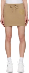 Versace Jeans Couture Tan V-emblem Miniskirt In E737 Kelp