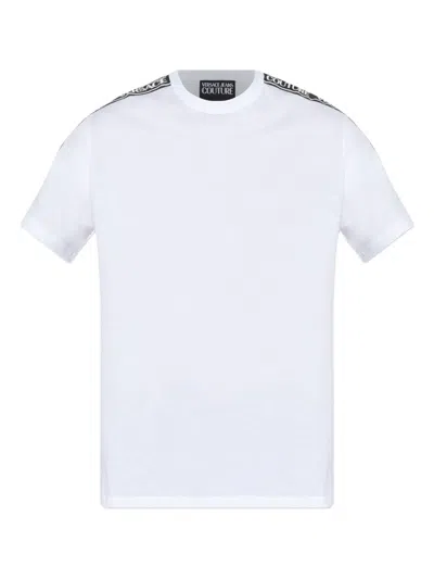 Versace Jeans Couture Tape-detail Cotton T-shirt In White
