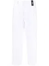 Versace Jeans Couture Mid-rise Straight-leg Trousers In White