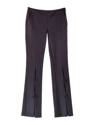 Versace Jeans Couture Tecno Cady Open Trousers In Black