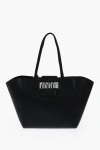 Versace Jeans Couture Textured Faux Leather Tote Bag With Silver-ton