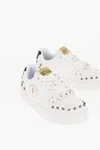 Versace Jeans Couture Textured Leather Court 88 Low Top Sneakers Wit In White