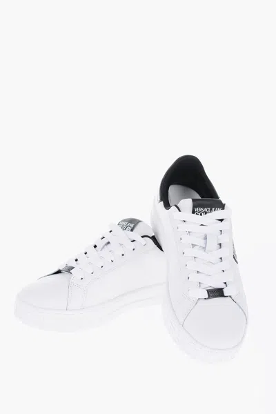 Versace Jeans Couture Textured Leather Court 88 Sneakers With Contra In Multi