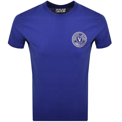 Versace Jeans Couture Thick Foil T Shirt Blue