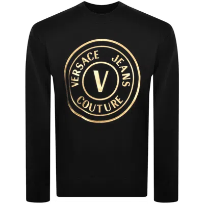 Versace Jeans Couture Thickfoil Logo Sweatshirt Bl In Black