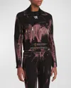 VERSACE JEANS COUTURE TIE-DYE MOTO JACKET