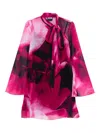 Versace Jeans Couture Tie-neck Printed Blouse In Pink