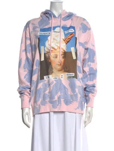 Pre-owned Versace Jeans Couture Tie-dye Print Crew Neck Hoodie W/ Tags In Multi