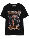 Versace Jeans Couture Tiger Logo Rhinestone T-shirt Clothing In Black