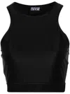 Versace Jeans Couture Logo-underband Crop Top In Black