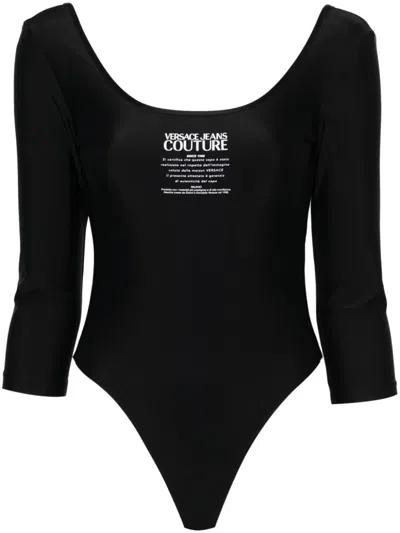 Versace Jeans Couture Warranty Logo Bodysuit In Black