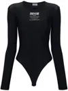 Versace Jeans Couture Bodysuit With Logo Print In Black