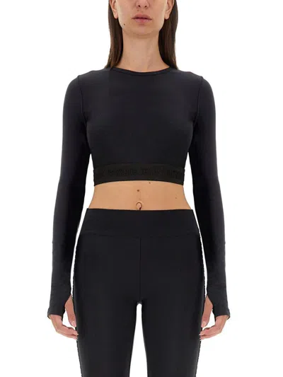 Versace Jeans Couture Top Cropped In Black