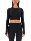 Versace Jeans Couture Top Cropped In Black