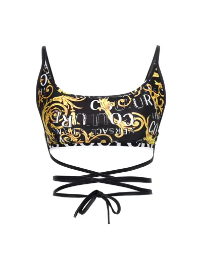 Versace Jeans Couture Logo Couture Crop Top In Multi