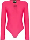 Versace Jeans Couture Logo-print Bodysuit In Purple