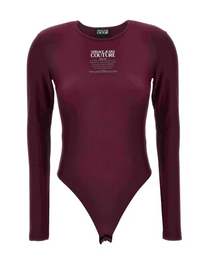 Versace Jeans Couture Logo-print Bodysuit In Purple