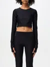 Versace Jeans Couture Long-sleeved Cropped Top In Schwarz