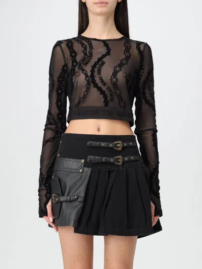 Versace Jeans Couture Top  Woman Color Black In Schwarz