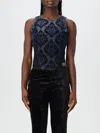 Versace Jeans Couture Ocean Top With Baroque Buckle Detail In Blau