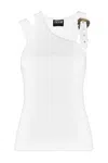 Versace Jeans Couture Asymmetric Strap Top In White