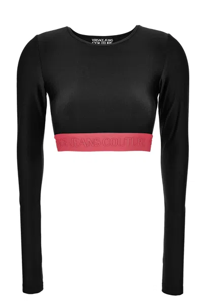 Versace Jeans Couture Top With Long Sleeves In Black