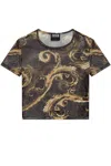 Versace Jeans Couture Chromo Couture-print Mesh T-shirt In Black