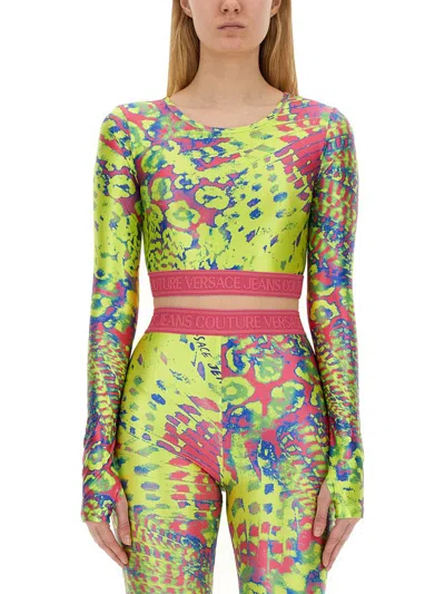 Versace Jeans Couture Top With Print In Multicolour