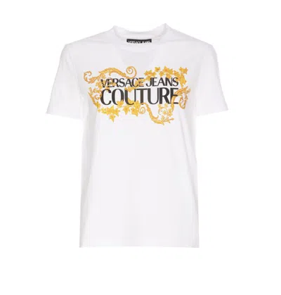 Versace Jeans Couture Short-sleeve Logo T-shirt In White