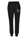Versace Jeans Couture Logo-plaque Drawstring Trousers In Black