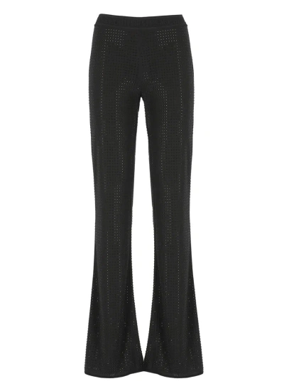 Versace Jeans Couture Pants With Strass In Black