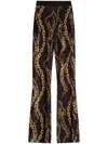 Versace Jeans Couture Chain-print Flared Leggings In Black