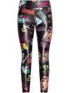 Versace Jeans Couture Abstract Pattern Leggings In Black